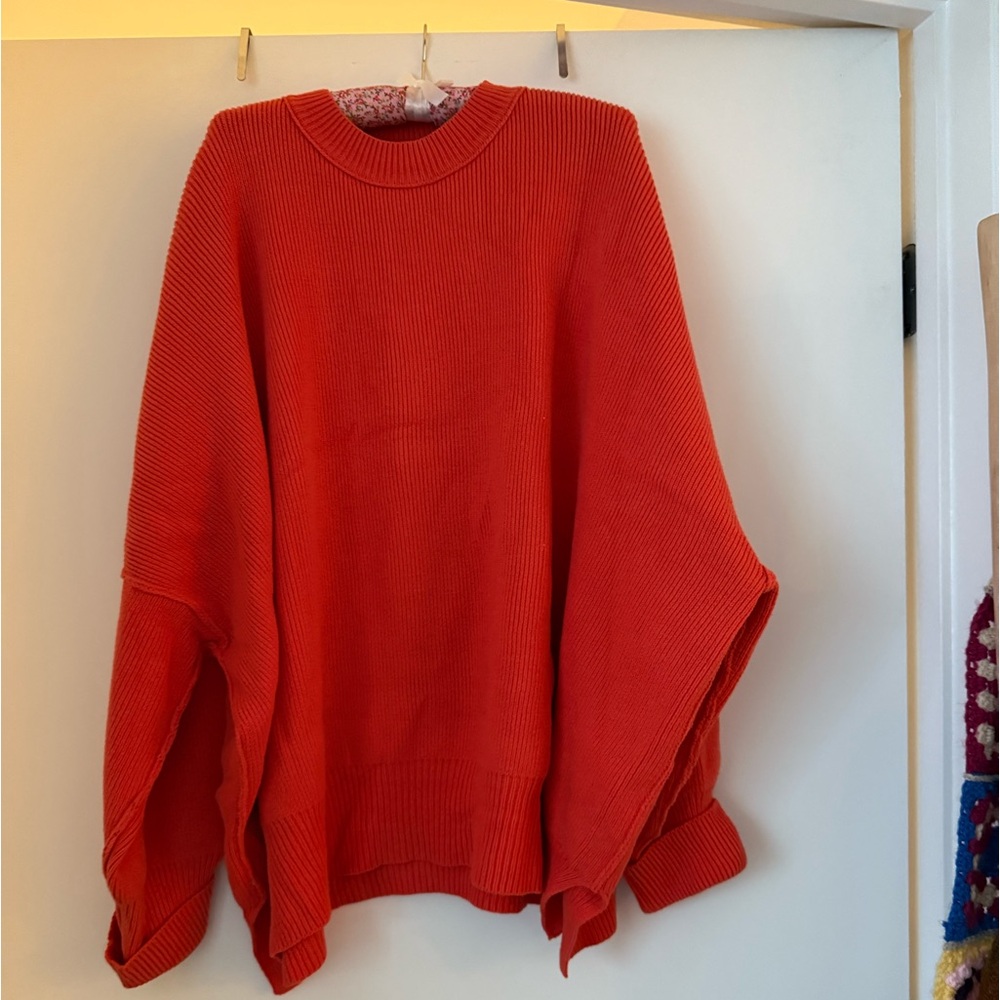 Free People Orange Oversized Sweater, XL